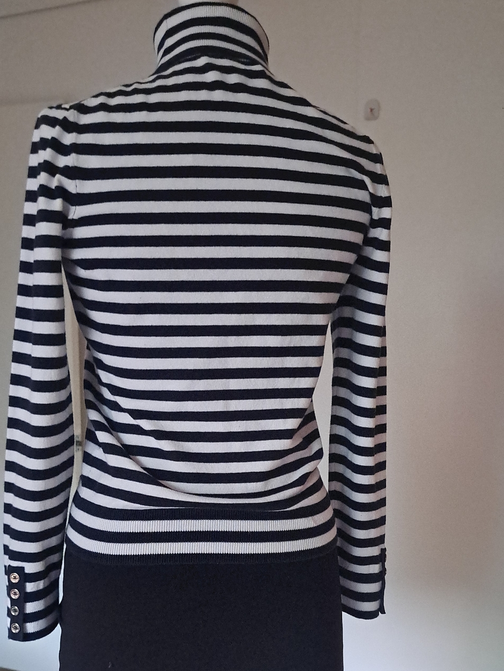 Tommy Hilfiger Black & White Striped Turtleneck T - Shirt - Picture 4 of 11